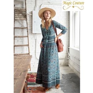 Sea New York Patchwork Bohemian Maxi Dress💚💙💚